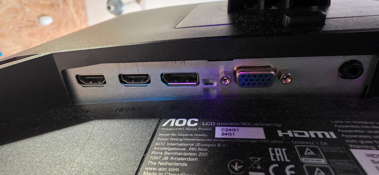 AOC C24G1 Gaming Monitor: 24" Zakrivljeni, 144Hz, Full HD, 6 mj. jamstvo