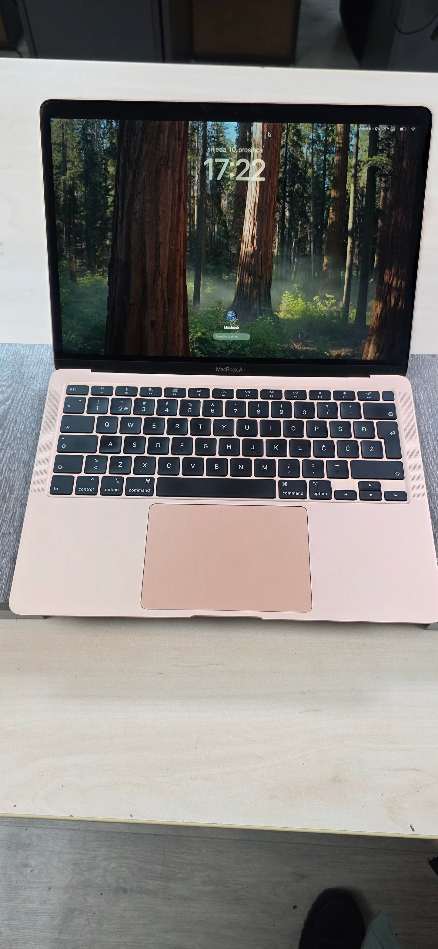 Apple MacBook Air M1 Rose GOLD: Apple M1 čip, 8GB RAM, 256GB SSD, 13.3" Retina Ekran, 12 mj. jamstvo
