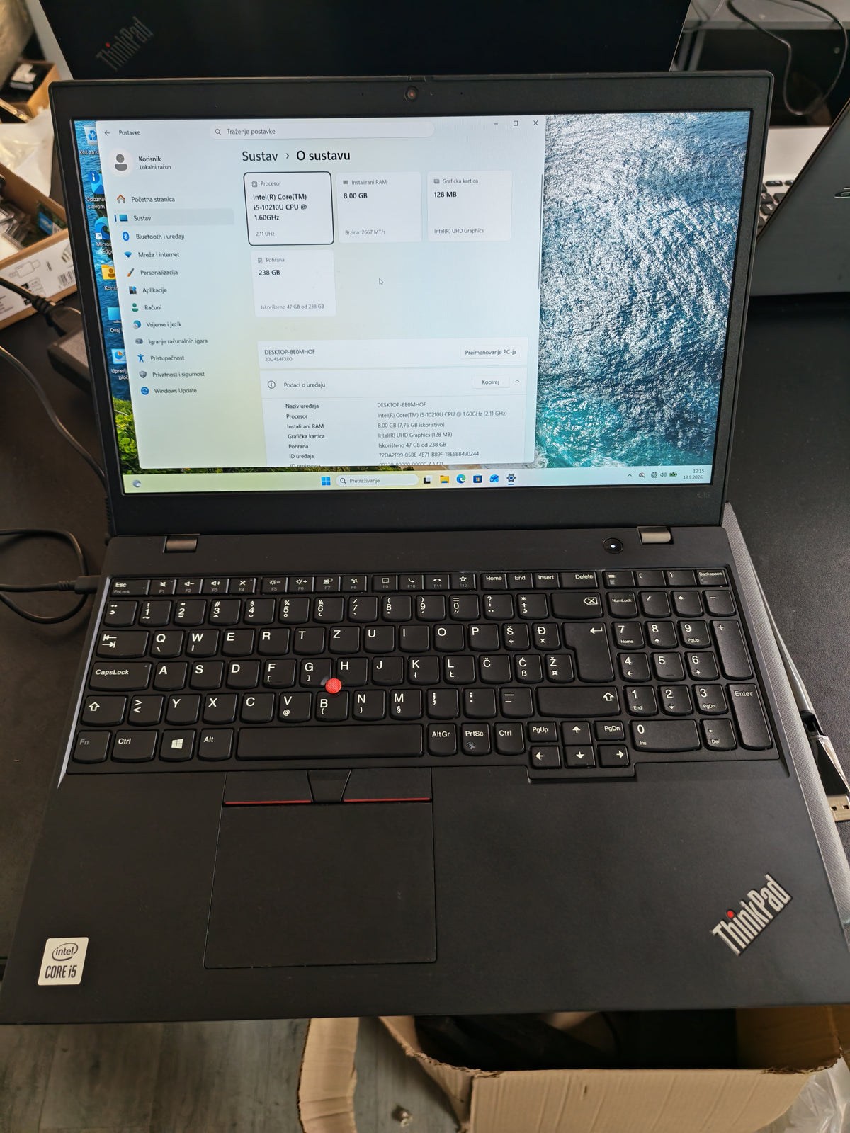 Lenovo ThinkPad L15 Gen 1 • i5-10210U • 8GB RAM • 256GB SSD • Win 11 • 12mj Jamstvo