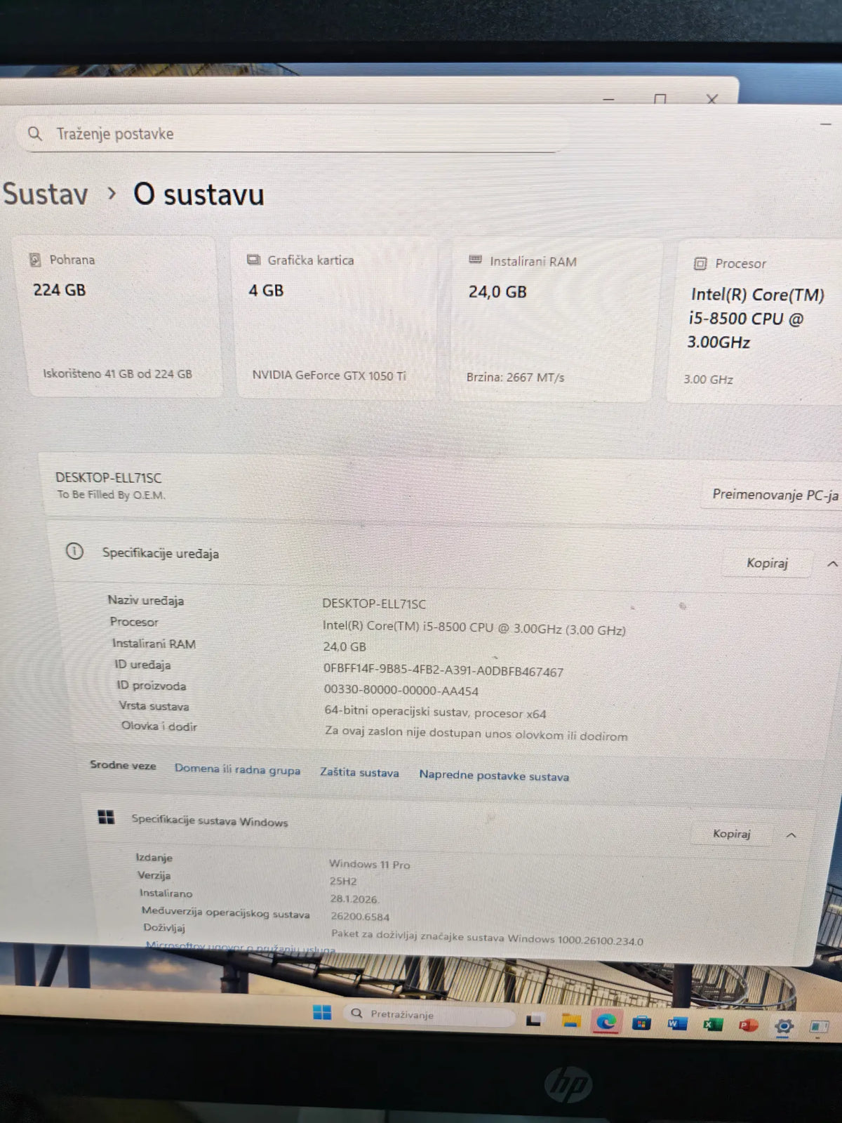 Gaming PC • i5-8500 • GTX 1050 Ti 4GB • 24GB RAM • 240GB SSD • Win 11 Pro • 6mj Jamstvo